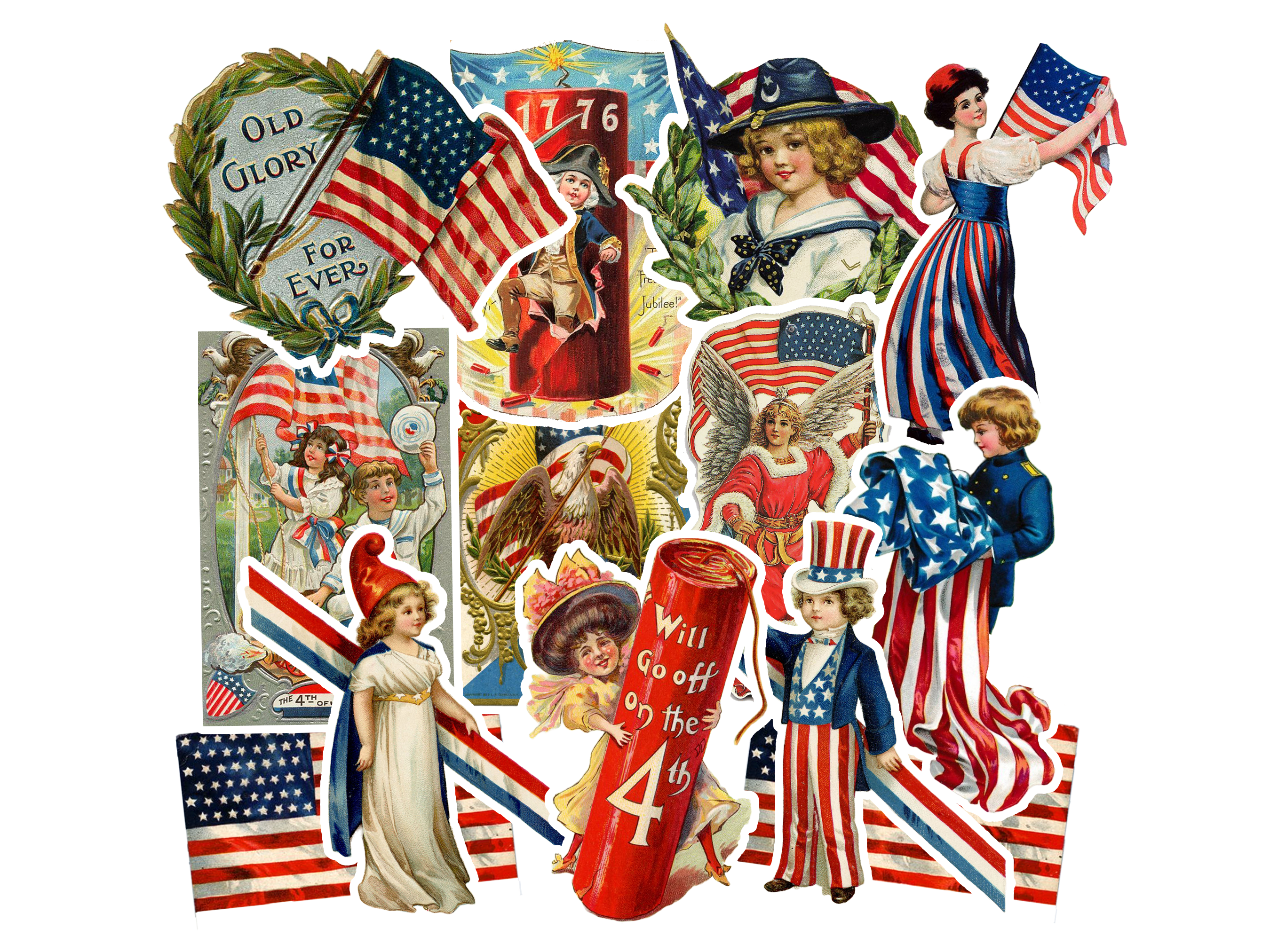 Vintage 4th of July Stickers – Cherry Moon Factory