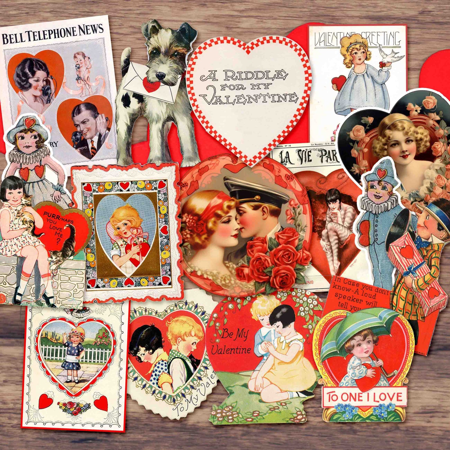 VINTAGE Hearts, Valentine Stickers Digital Collage Printable Stickers, Vintage  Valentine Digital Download Collage Sheet 2678 