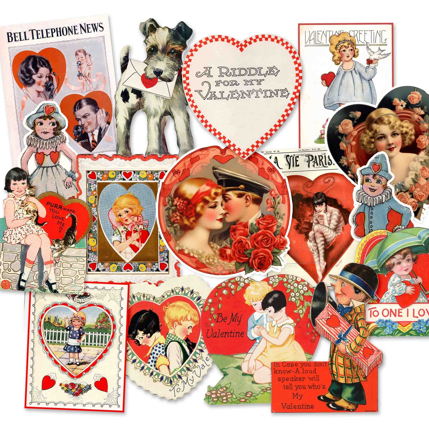 1920's Vintage Valentine Sticker Pack – Cherry Moon Factory