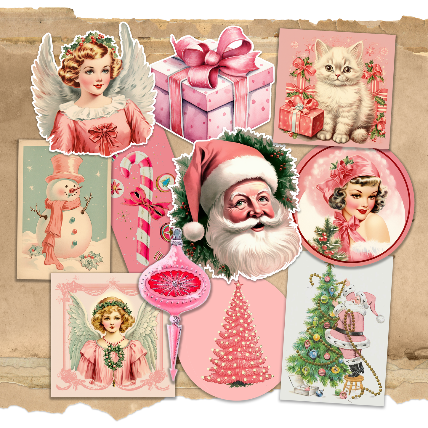 Vintage Christmas Sticker by Mo T - Pixels