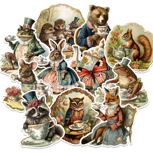 Vintage Woodland Tea Party Stickers