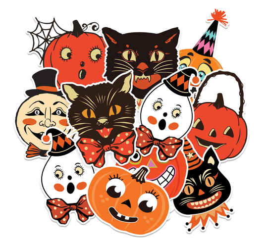 Vintage Style Halloween Sticker Pack