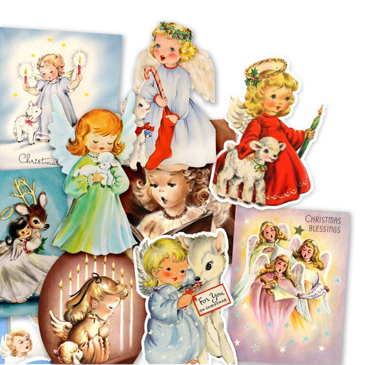 Vintage Christmas Angel Sticker Pack