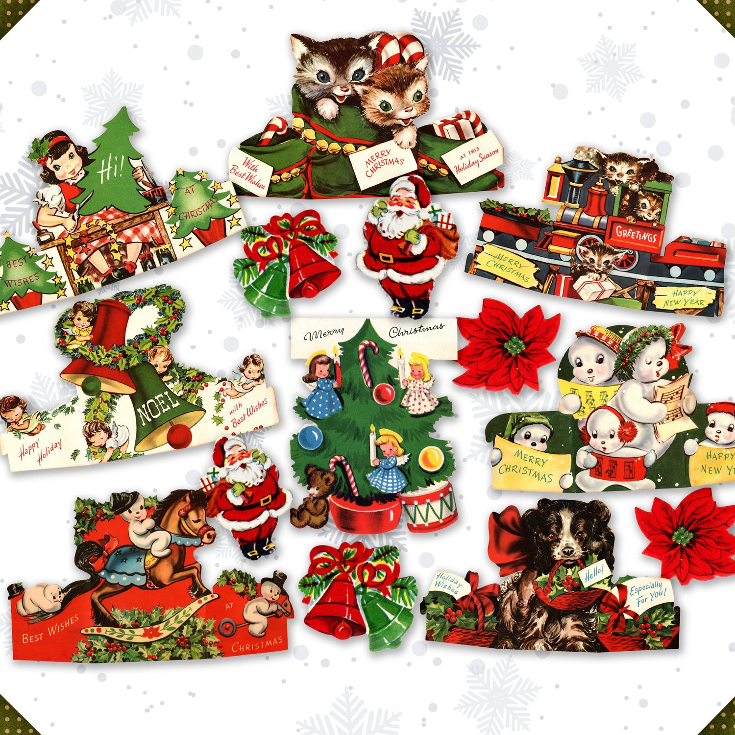 Vintage Christmas Village Sticker Pack – Cherry Moon Factory