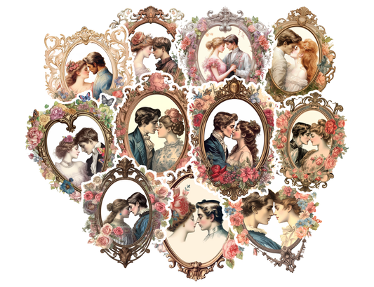 Vintage Lovers and Romance Sticker Pack