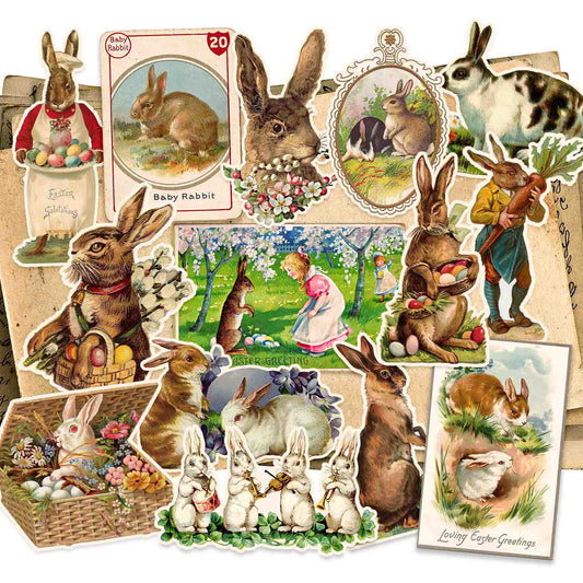 Victorian Easter Bunny Stickers