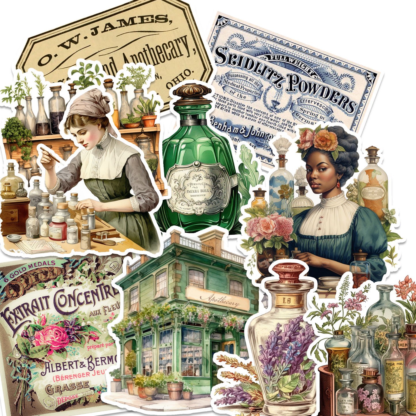 Vintage Apothecary Sticker Pack