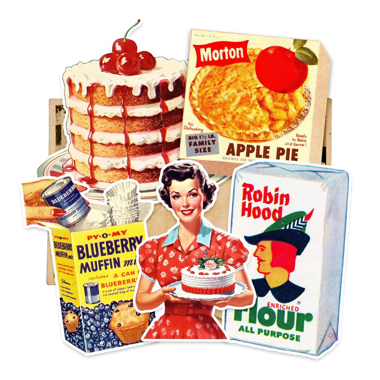 Retro Baking Sticker Pack