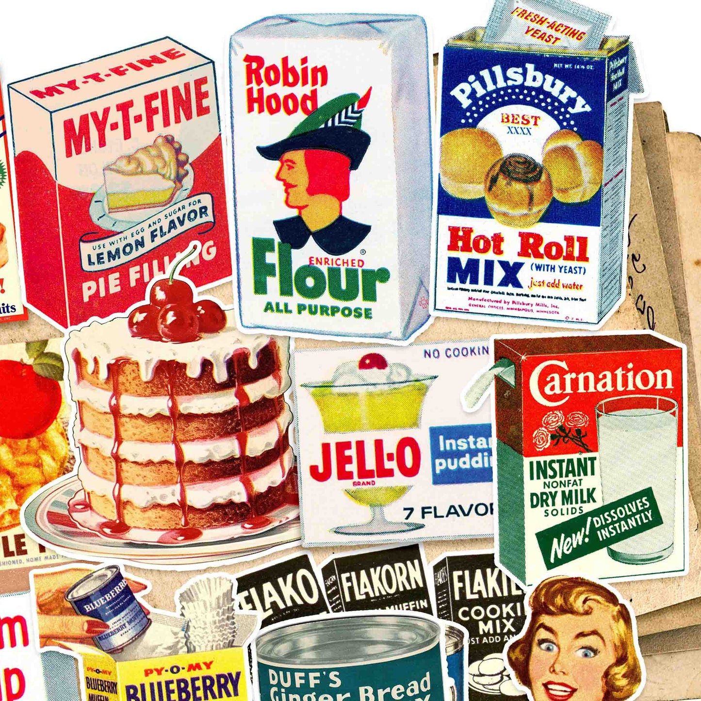 Retro Baking Sticker Pack