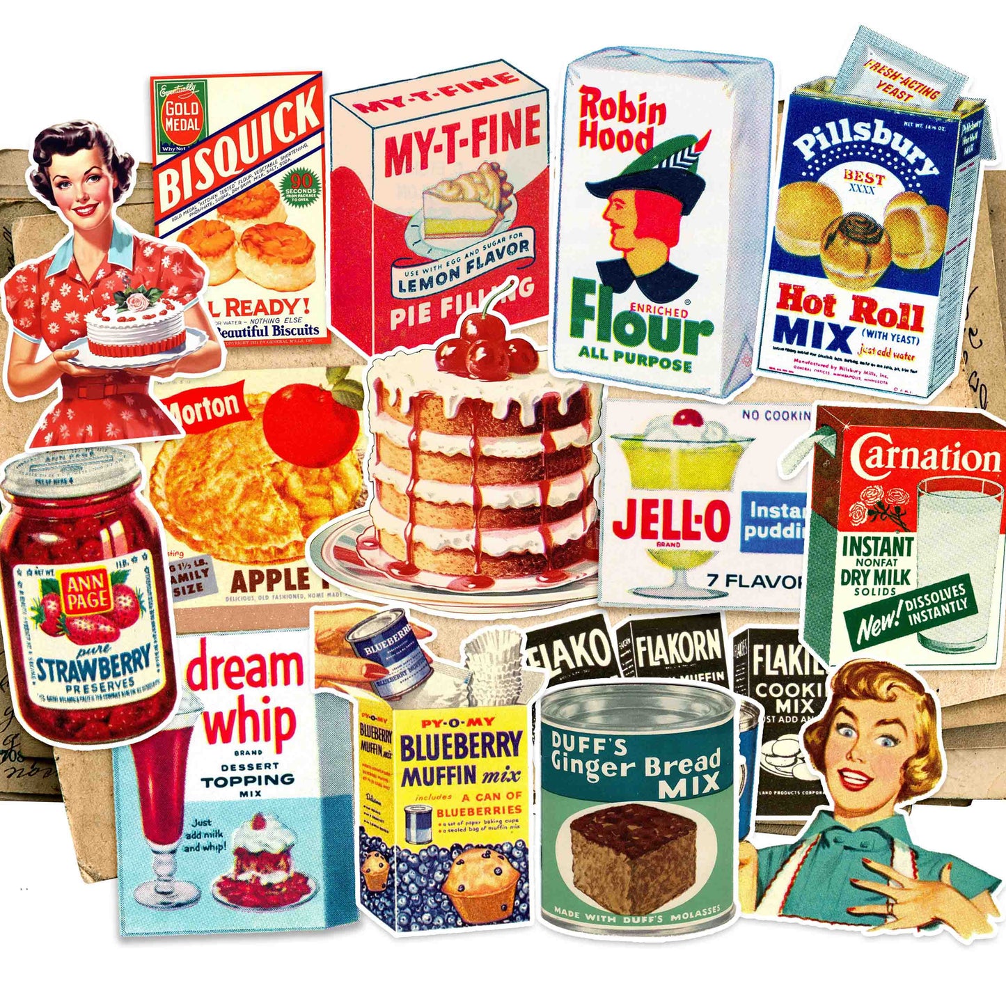 Retro Baking Sticker Pack