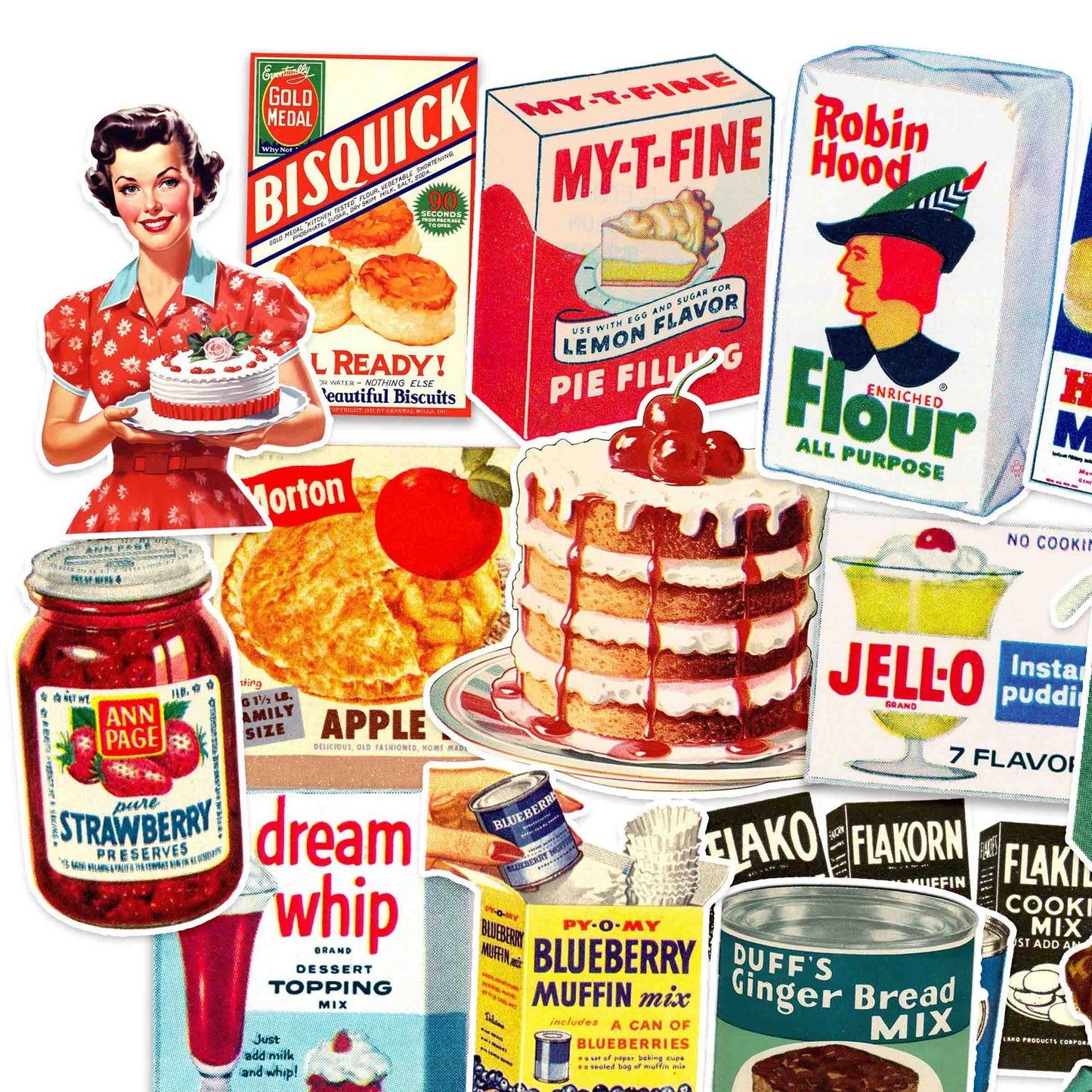 Retro Baking Sticker Pack