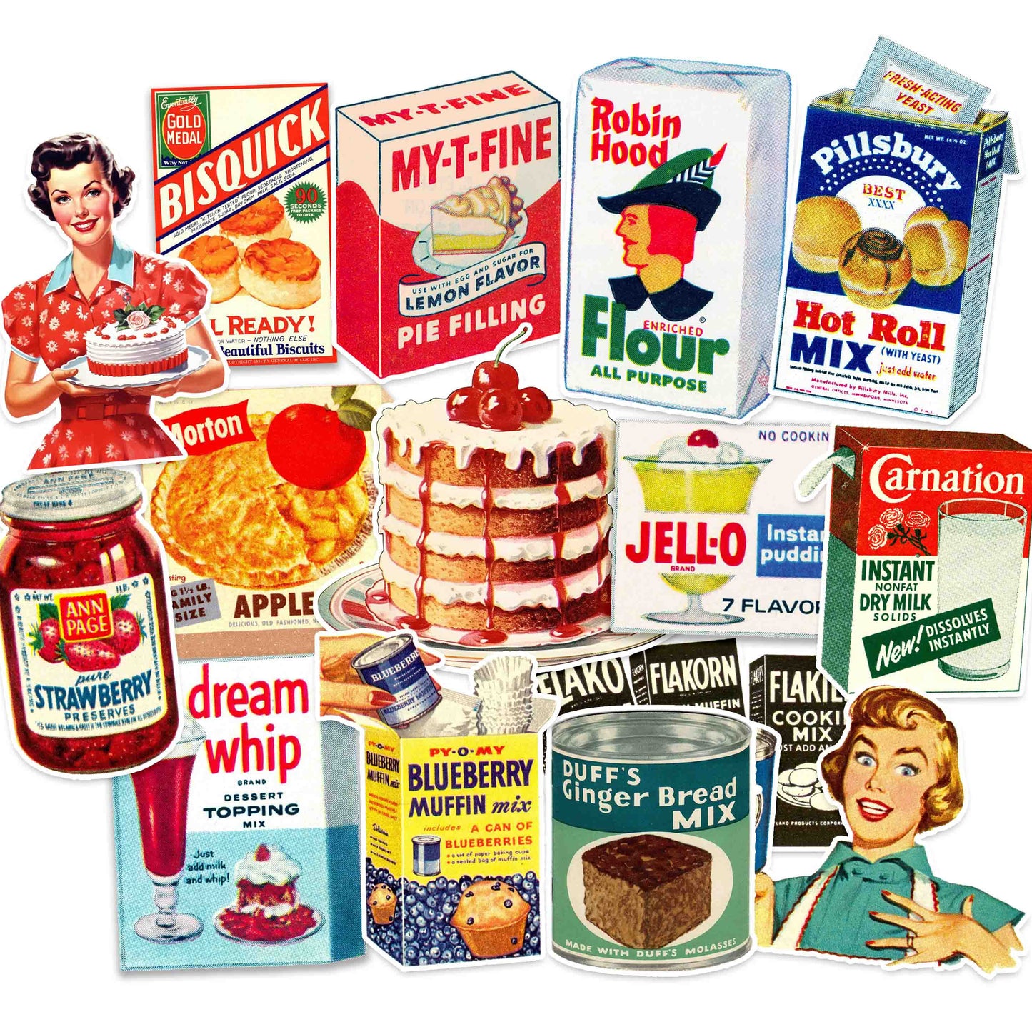 Retro Baking Sticker Pack