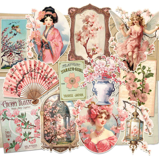 Vintage Cherry Blossom Sticker Pack