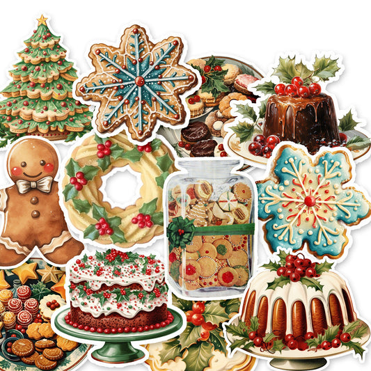 Vintage Christmas Cookie Sticker Pack