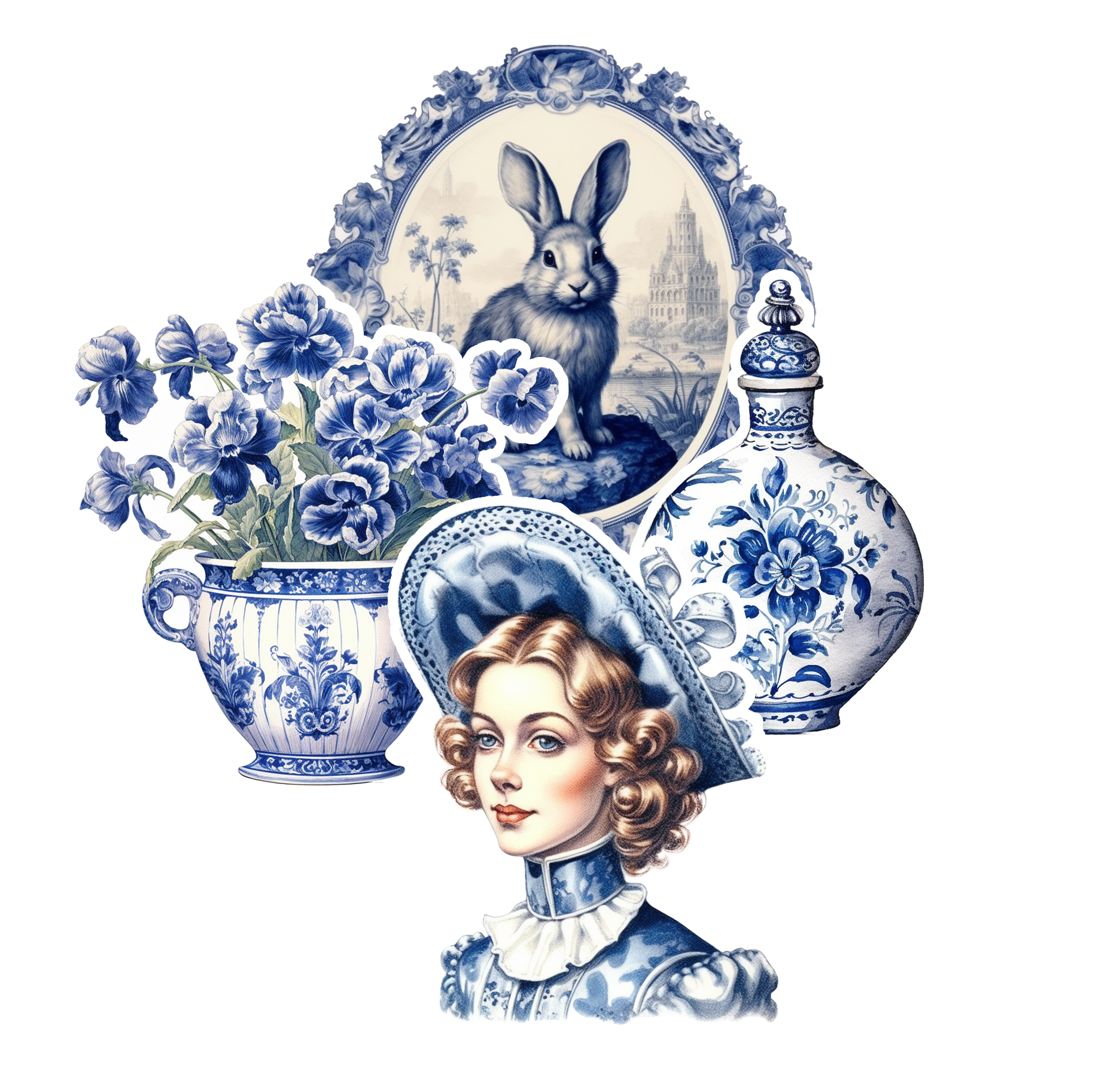 Delft blue stickers