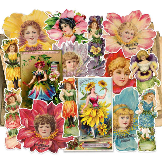 Victorian Flower Folk Sticker Pack