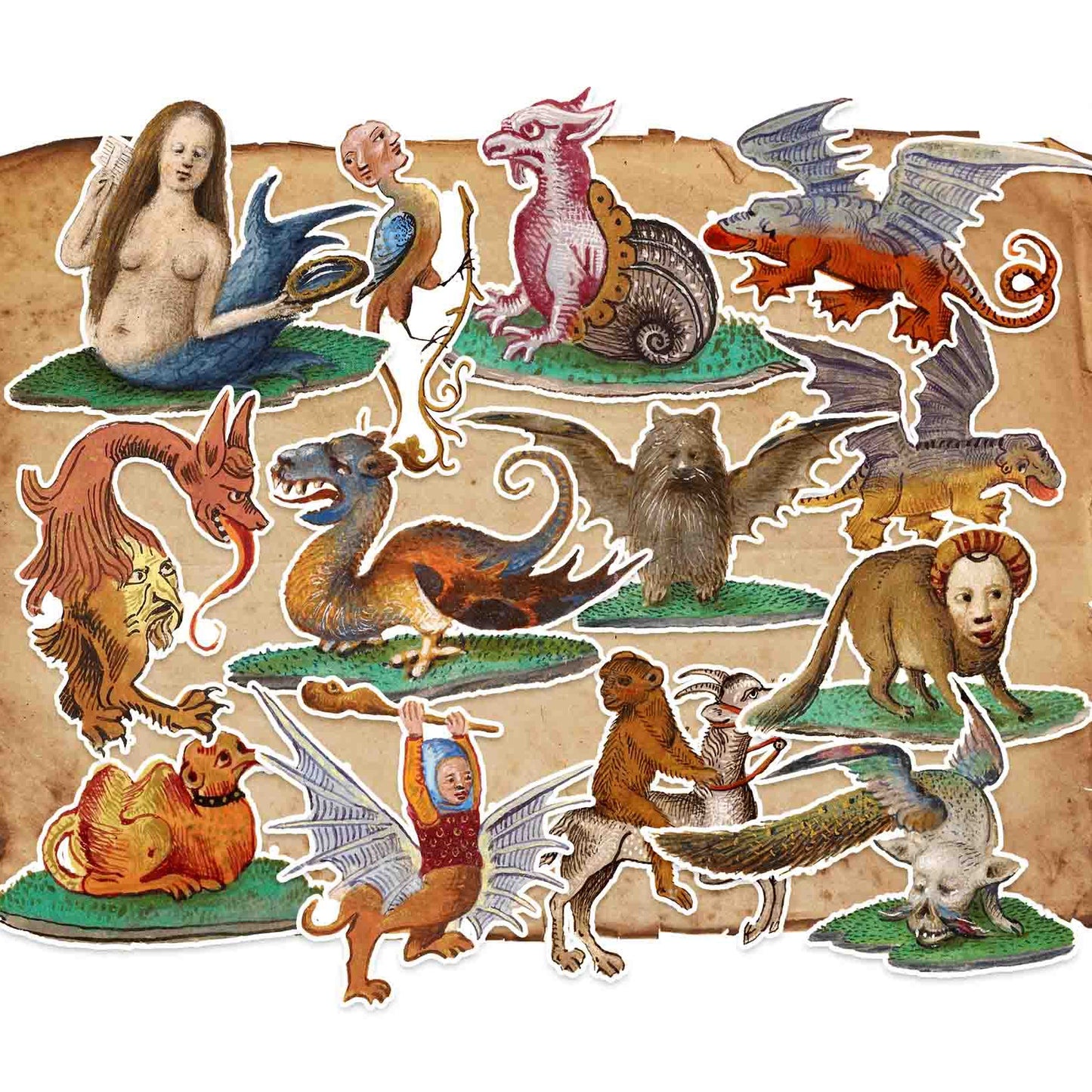 Medieval Mythical Creature Sticker Pack