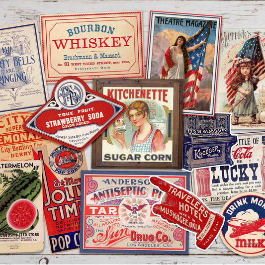 Vintage Patriotic Ephemera Sticker Pack