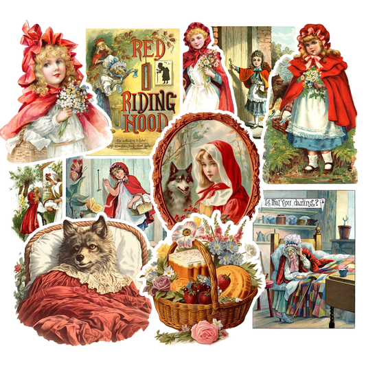 Vintage Red Riding Hood Sticker Pack