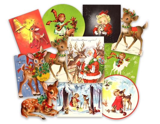 Vintage Christmas Reindeer Stickers