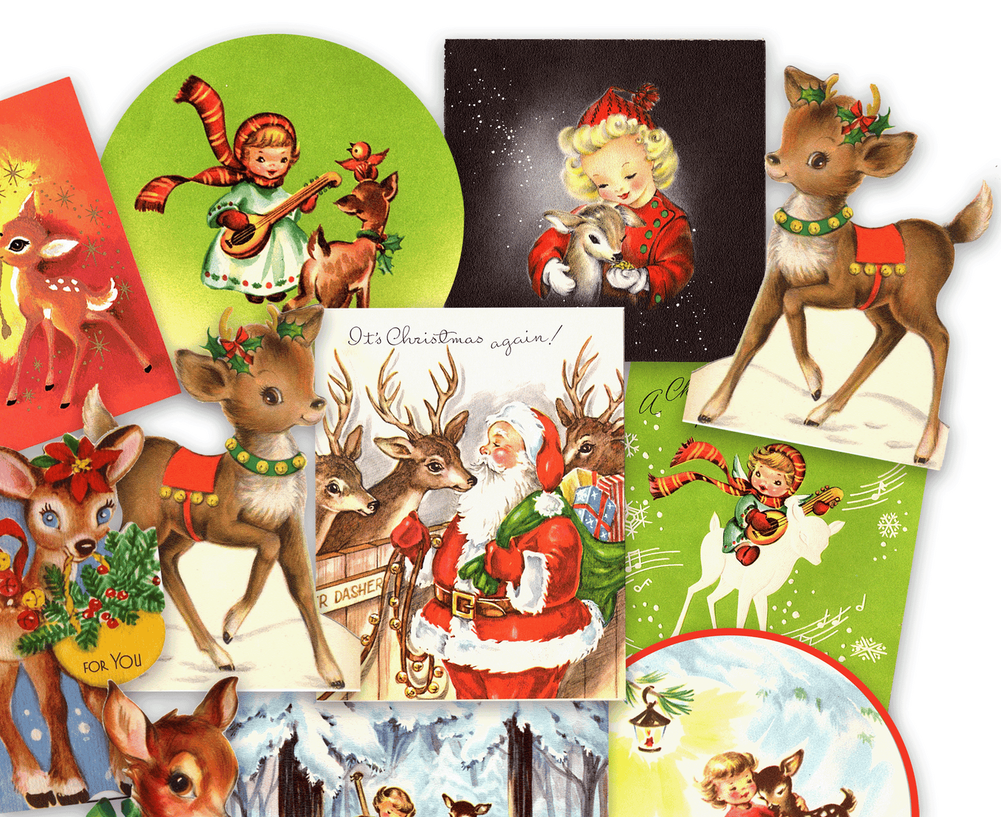 Vintage Christmas Reindeer Stickers