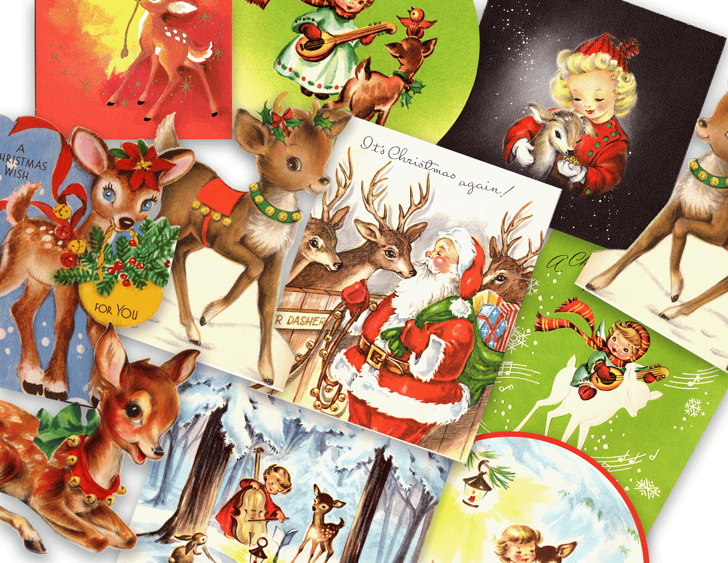 Vintage Christmas Reindeer Stickers