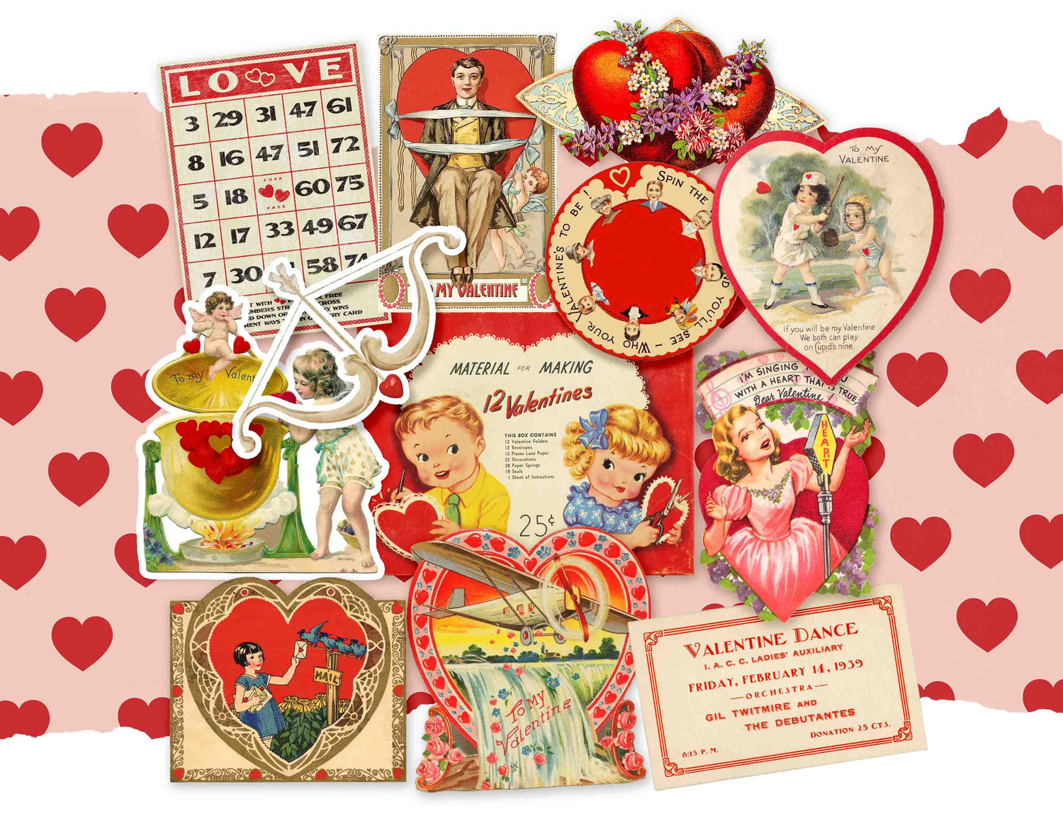 Cavallini Papers Vintage Valentine's Stickers