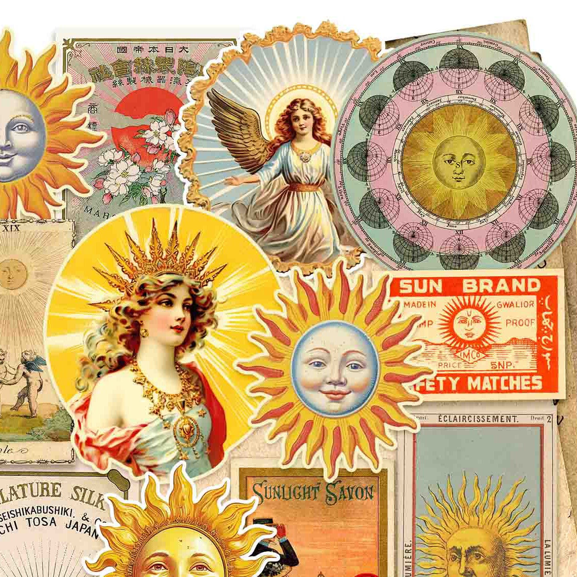 Vintage Sun Sticker Pack