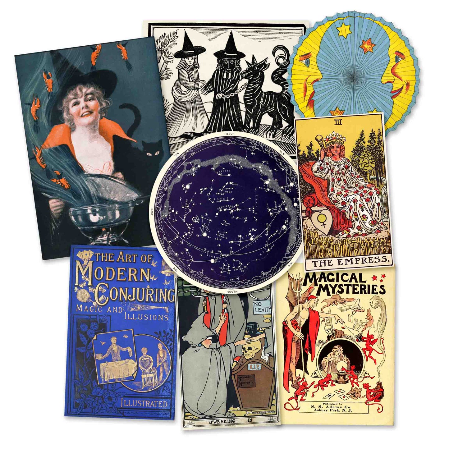 Vintage Witch Dark Academia Sticker Pack – Cherry Moon Factory