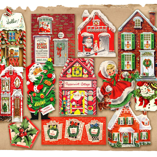 Vintage Christmas Village Sticker Pack