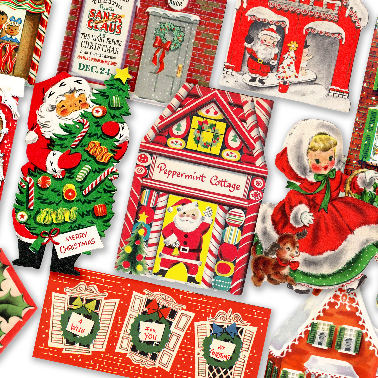 Vintage Christmas Village Sticker Pack