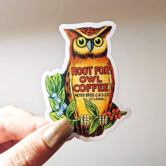 vintage owl sticker