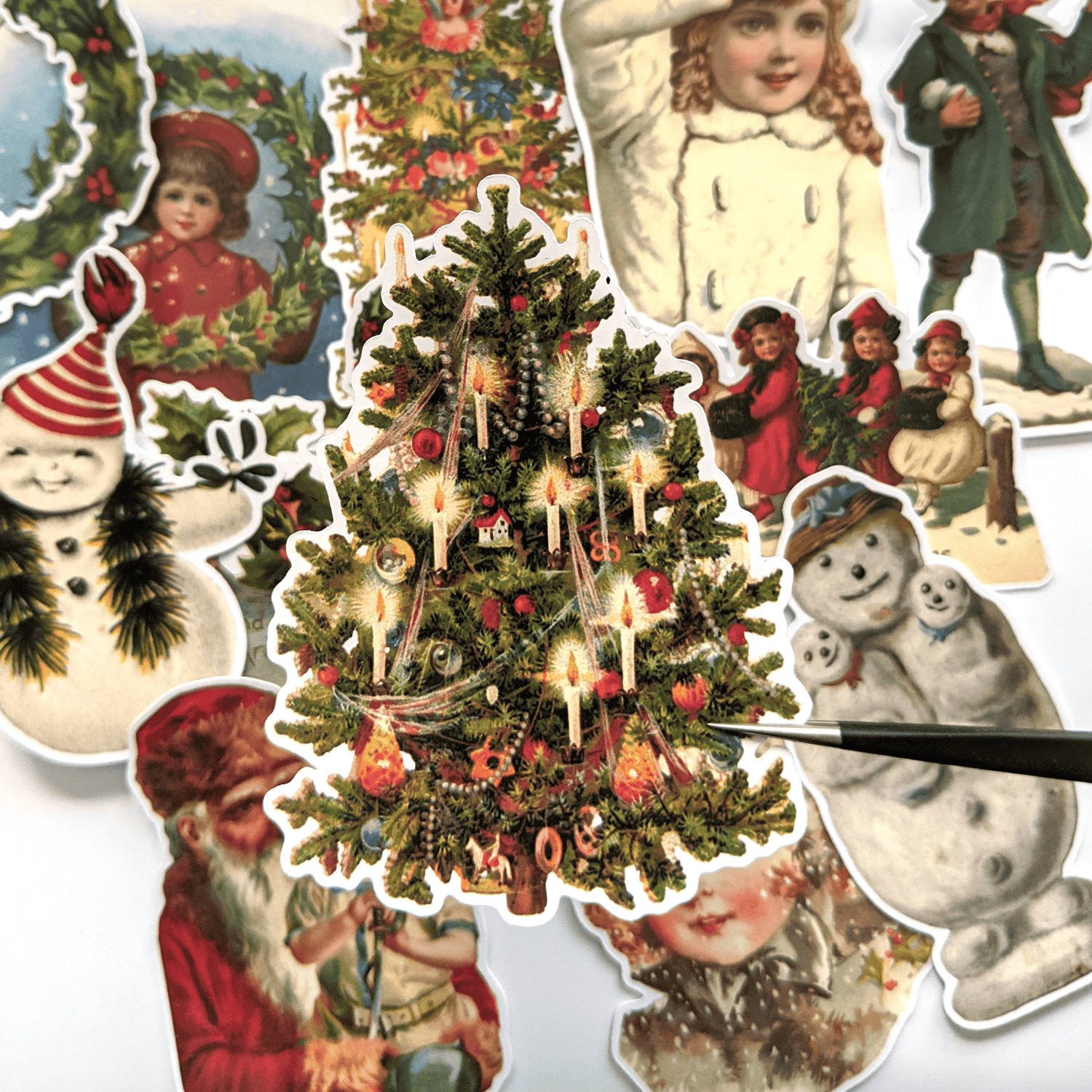 Vintage Christmas Stickers Pack - Cherry Moon Factory