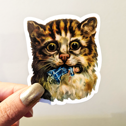 Victorian Cat 3" Matte Vinyl Sticker