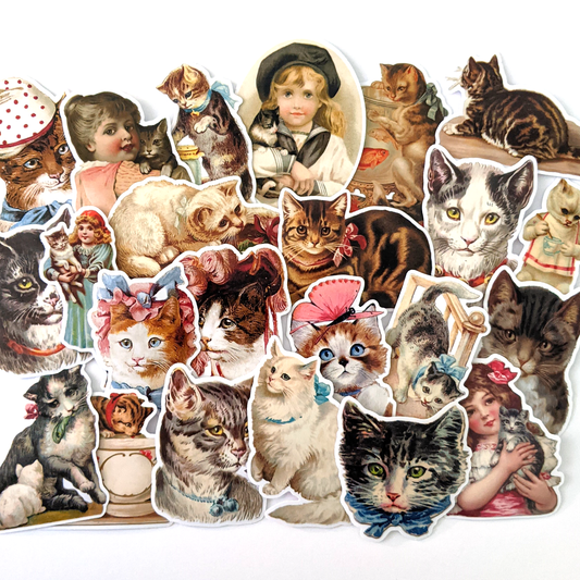 Victorian Cats Sticker Pack