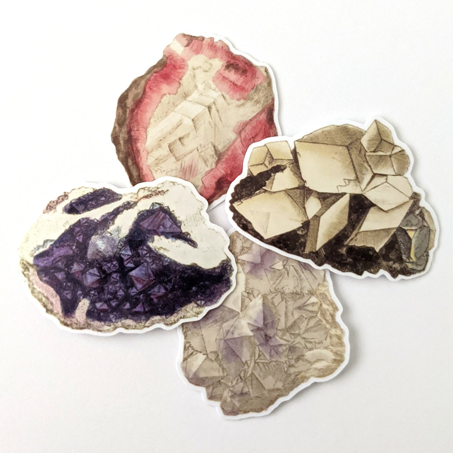 Mini Crystal Stickers Pack Version 1 – Cosmic Geology Crystals