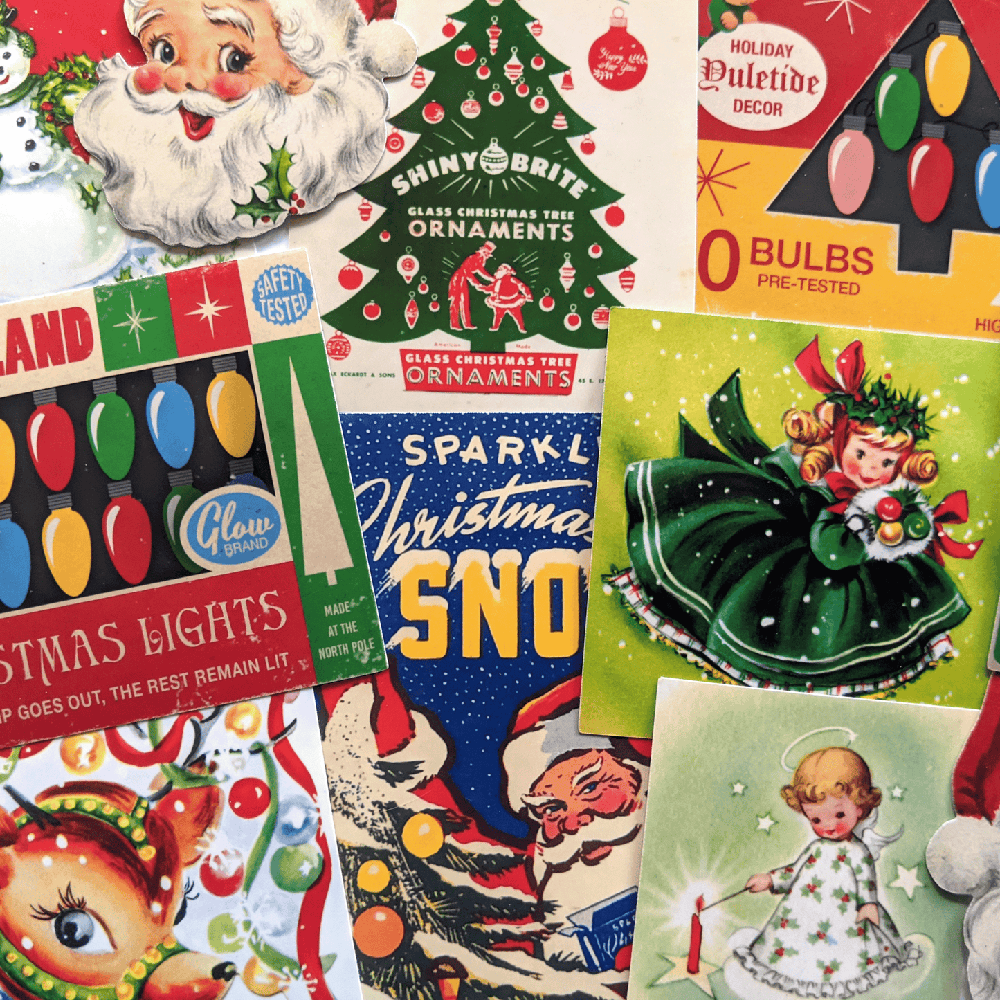 Vintage Christmas Tree Sticker Pack Graphic by Orange Brush Studio