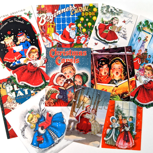 Vintage Christmas Carolers Sticker Pack