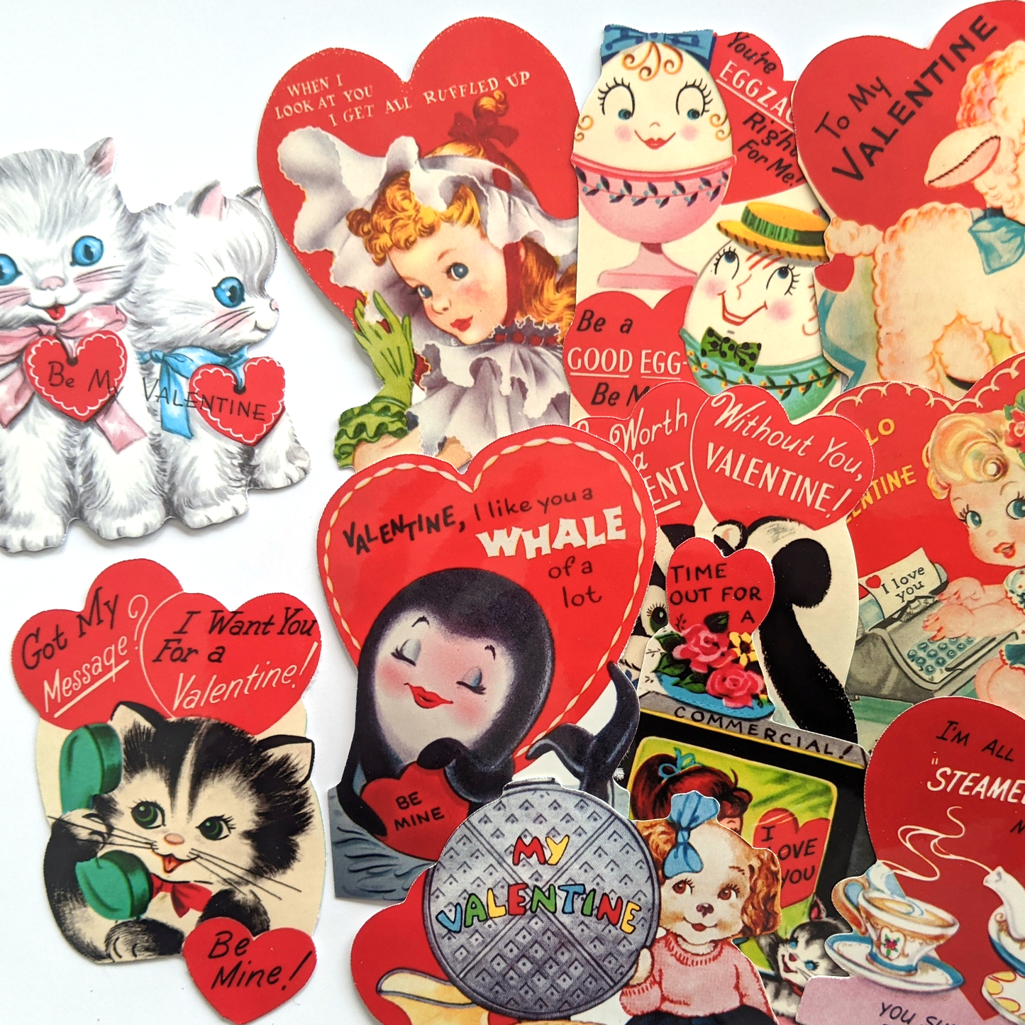 Victorian Valentine Stickers Pack. 16 Stickers. Vintage Stickers