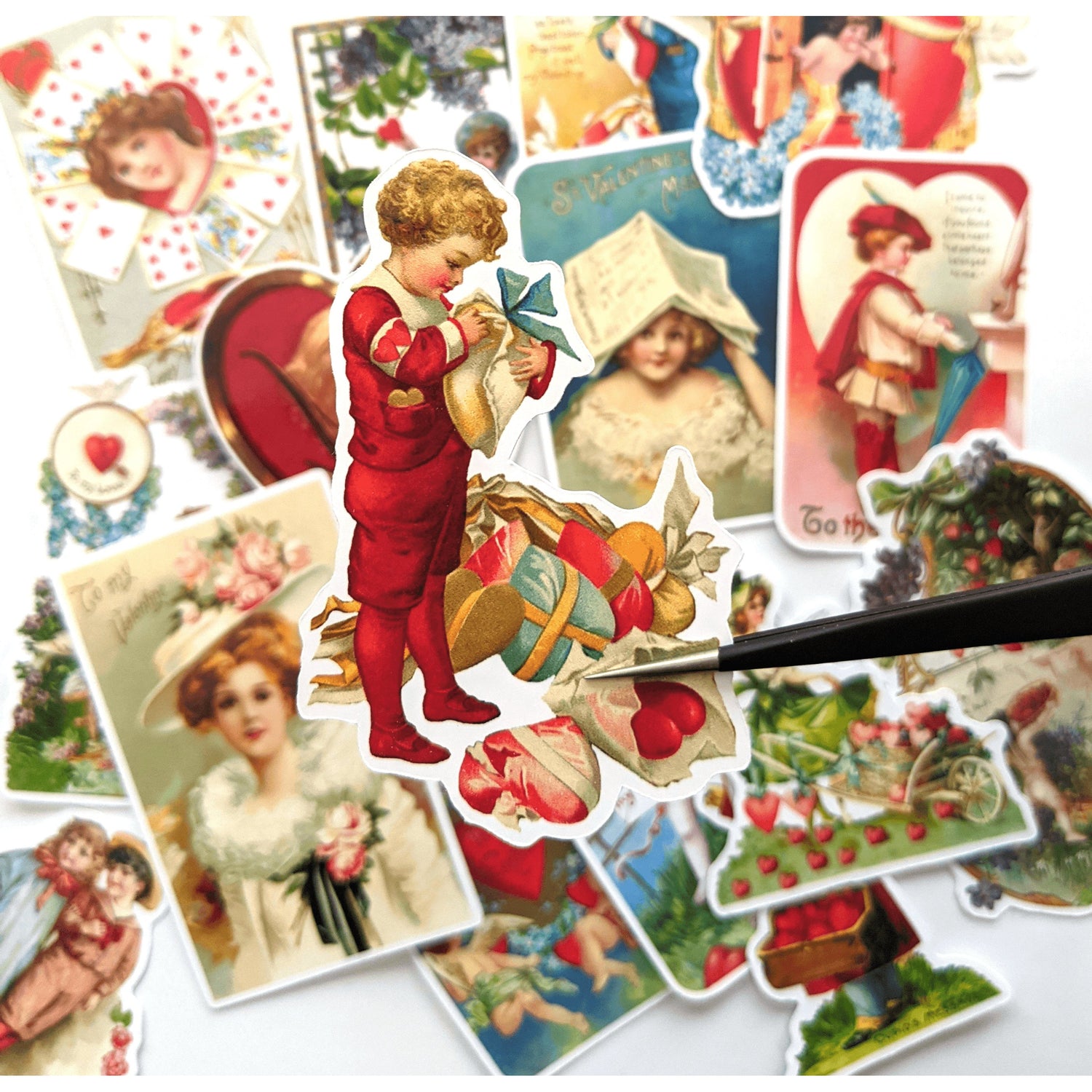 Victorian Valentine Vinyl Stickers Pack